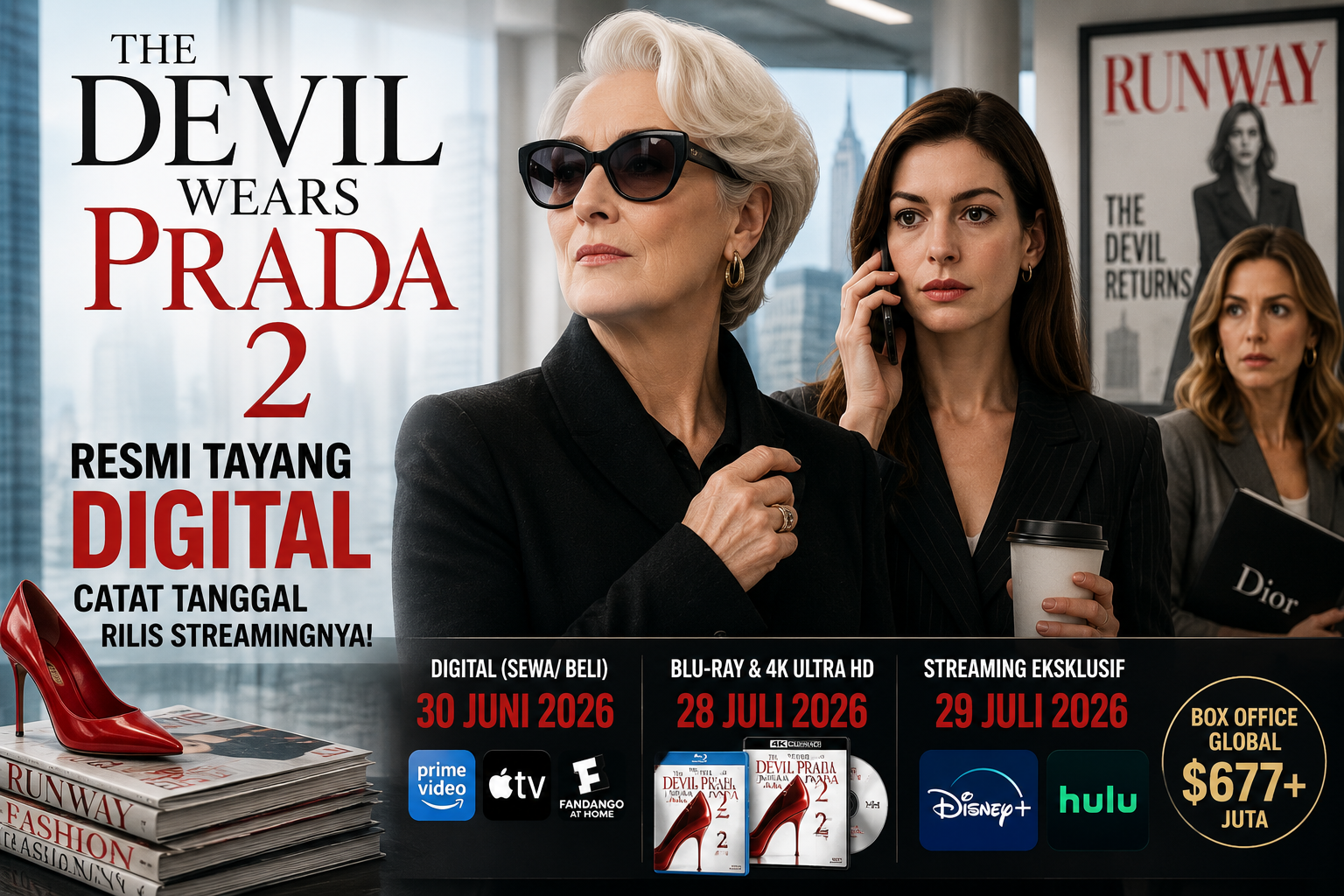The Devil Wears Prada 2 Resmi Tayang Digital, Catat Tanggal Rilis Streamingnya